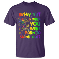 Turtle Autism Acceptance T Shirt Why Fit In When You Were Born To Stand Out - Wonder Print Shop