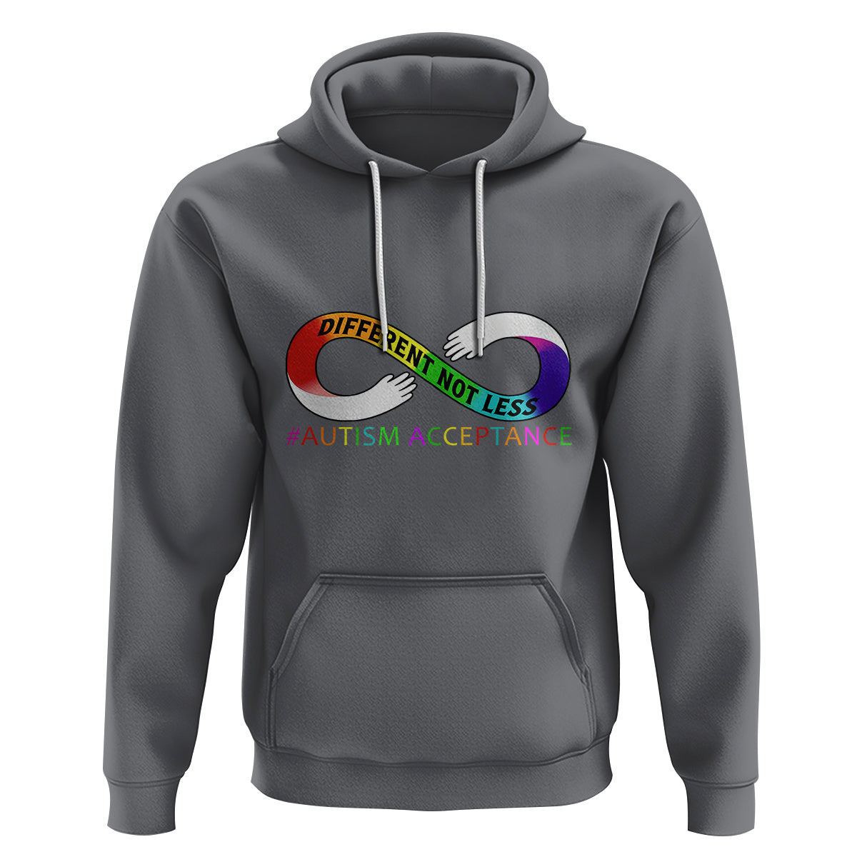 Autism Acceptance Hoodie Different Not Less Spectrum Rainbow Infinity - Wonder Print Shop