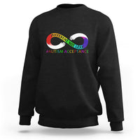 Autism Acceptance Sweatshirt Different Not Less Spectrum Rainbow Infinity - Wonder Print Shop