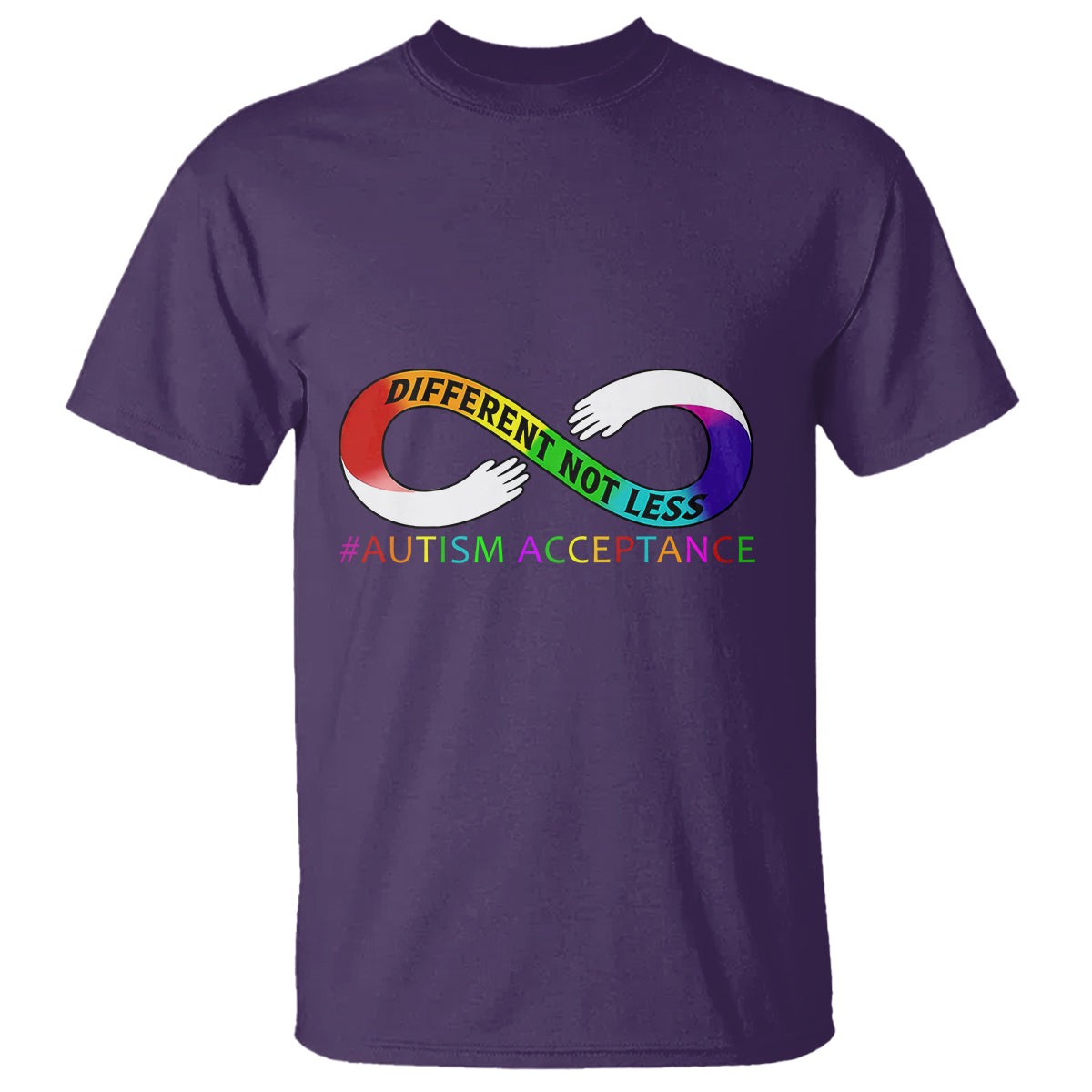 Autism Acceptance T Shirt Different Not Less Spectrum Rainbow Infinity - Wonder Print Shop