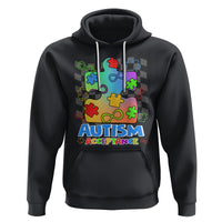 Autism Acceptance Hoodie Retro Groovy Puzzle Piece Spectrum Rainbow Infinity Symbol - Wonder Print Shop