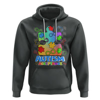 Autism Acceptance Hoodie Retro Groovy Puzzle Piece Spectrum Rainbow Infinity Symbol - Wonder Print Shop