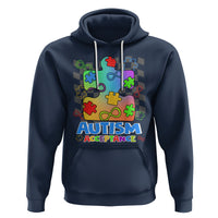 Autism Acceptance Hoodie Retro Groovy Puzzle Piece Spectrum Rainbow Infinity Symbol - Wonder Print Shop