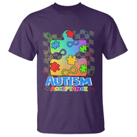 Autism Acceptance T Shirt Retro Groovy Puzzle Piece Spectrum Rainbow Infinity Symbol - Wonder Print Shop