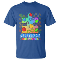 Autism Acceptance T Shirt Retro Groovy Puzzle Piece Spectrum Rainbow Infinity Symbol - Wonder Print Shop