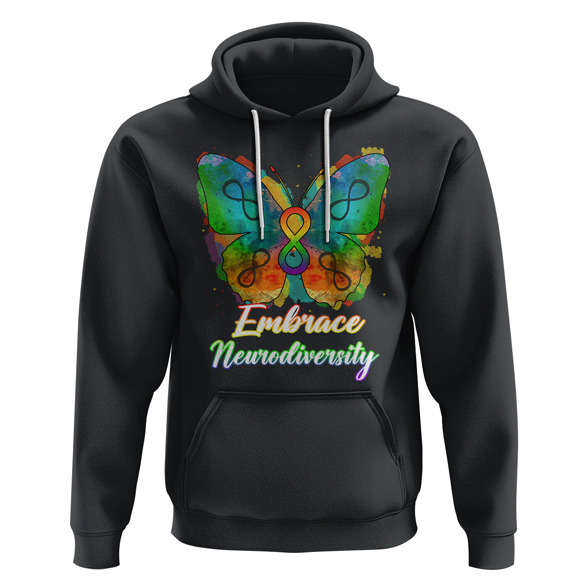 Autism Acceptance Hoodie Embrace Neurodiversity Rainbow Spectrum - Wonder Print Shop