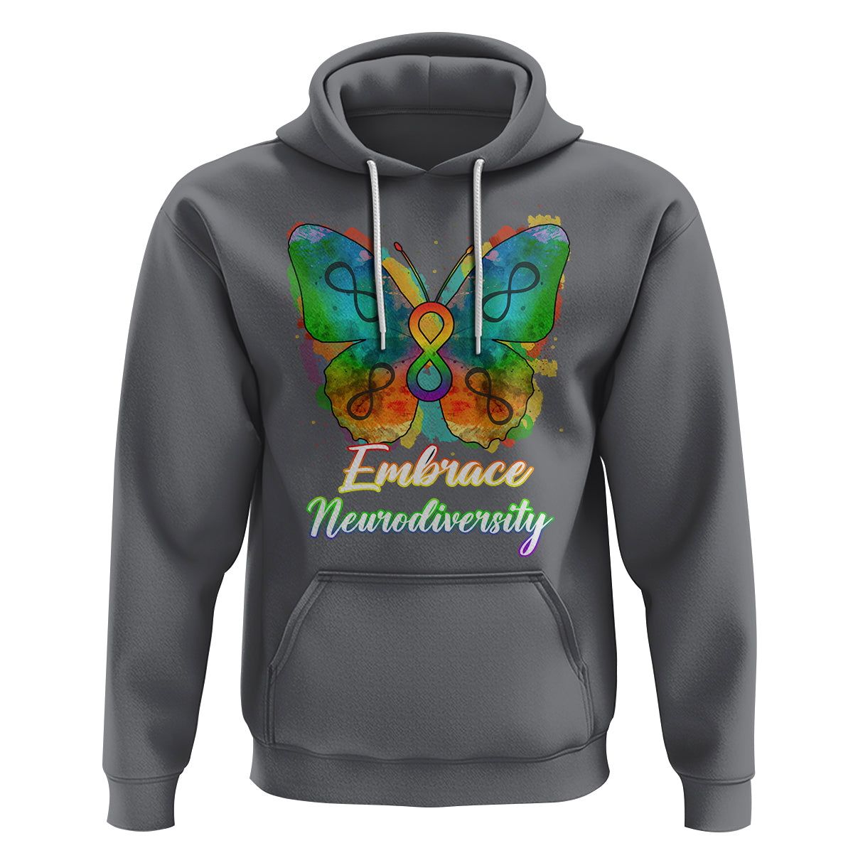 Autism Acceptance Hoodie Embrace Neurodiversity Rainbow Spectrum - Wonder Print Shop