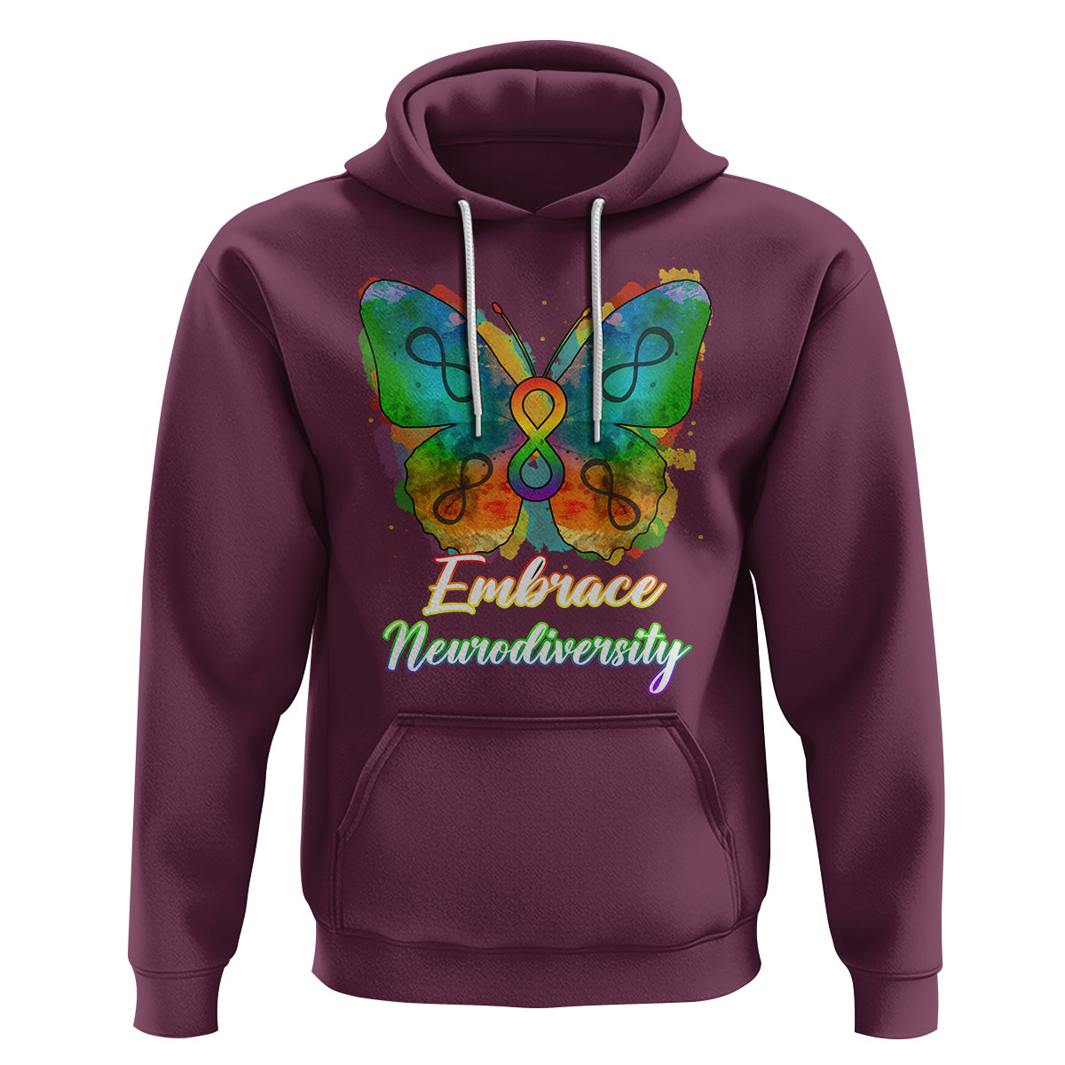 Autism Acceptance Hoodie Embrace Neurodiversity Rainbow Spectrum - Wonder Print Shop