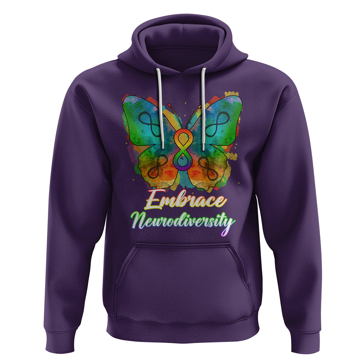 Autism Acceptance Hoodie Embrace Neurodiversity Rainbow Spectrum - Wonder Print Shop