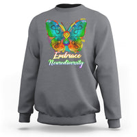 Autism Acceptance Sweatshirt Embrace Neurodiversity Rainbow Spectrum - Wonder Print Shop
