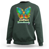 Autism Acceptance Sweatshirt Embrace Neurodiversity Rainbow Spectrum - Wonder Print Shop