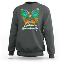 Autism Acceptance Sweatshirt Embrace Neurodiversity Rainbow Spectrum - Wonder Print Shop