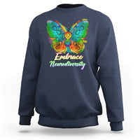 Autism Acceptance Sweatshirt Embrace Neurodiversity Rainbow Spectrum - Wonder Print Shop