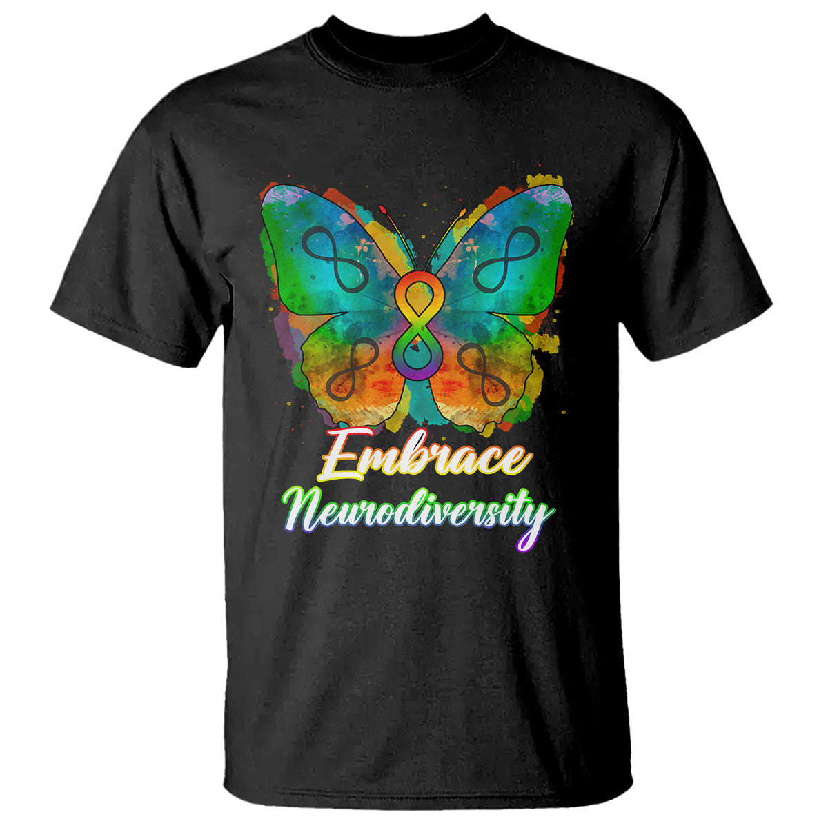 Autism Acceptance T Shirt Embrace Neurodiversity Rainbow Spectrum - Wonder Print Shop