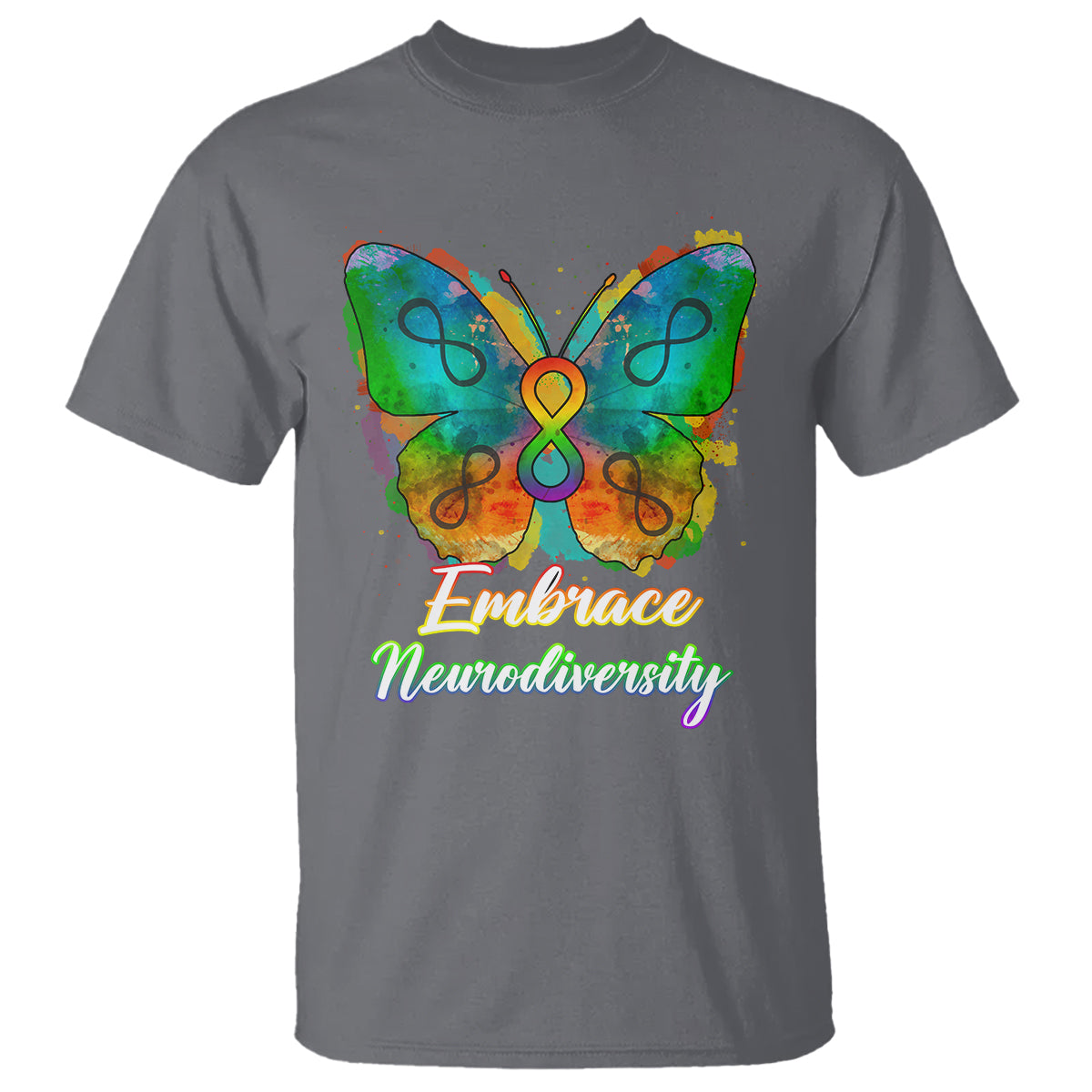 Autism Acceptance T Shirt Embrace Neurodiversity Rainbow Spectrum - Wonder Print Shop