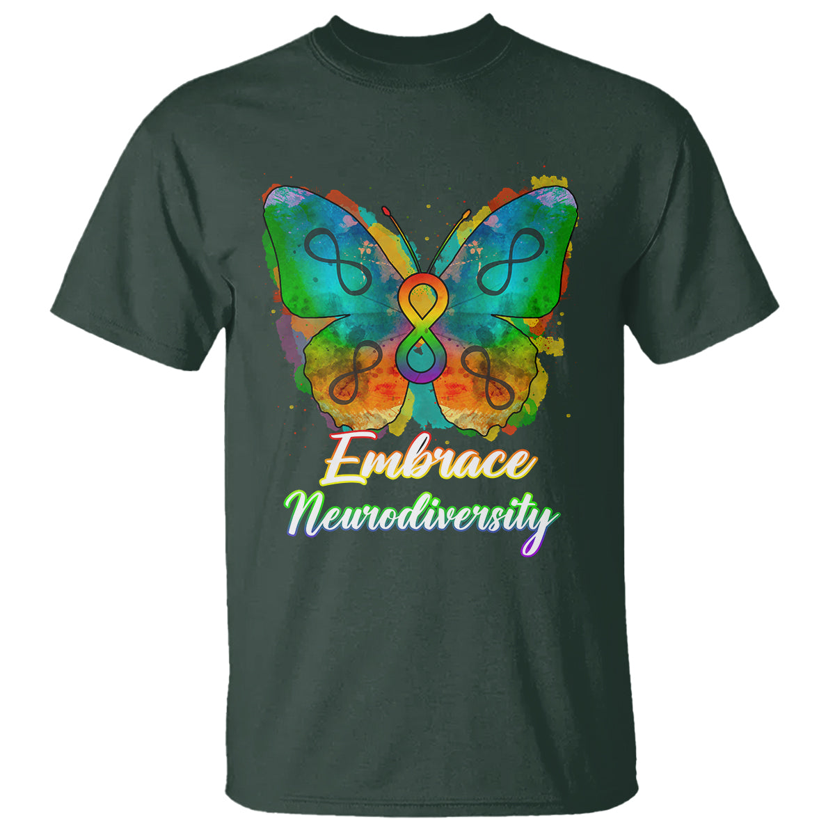 Autism Acceptance T Shirt Embrace Neurodiversity Rainbow Spectrum - Wonder Print Shop