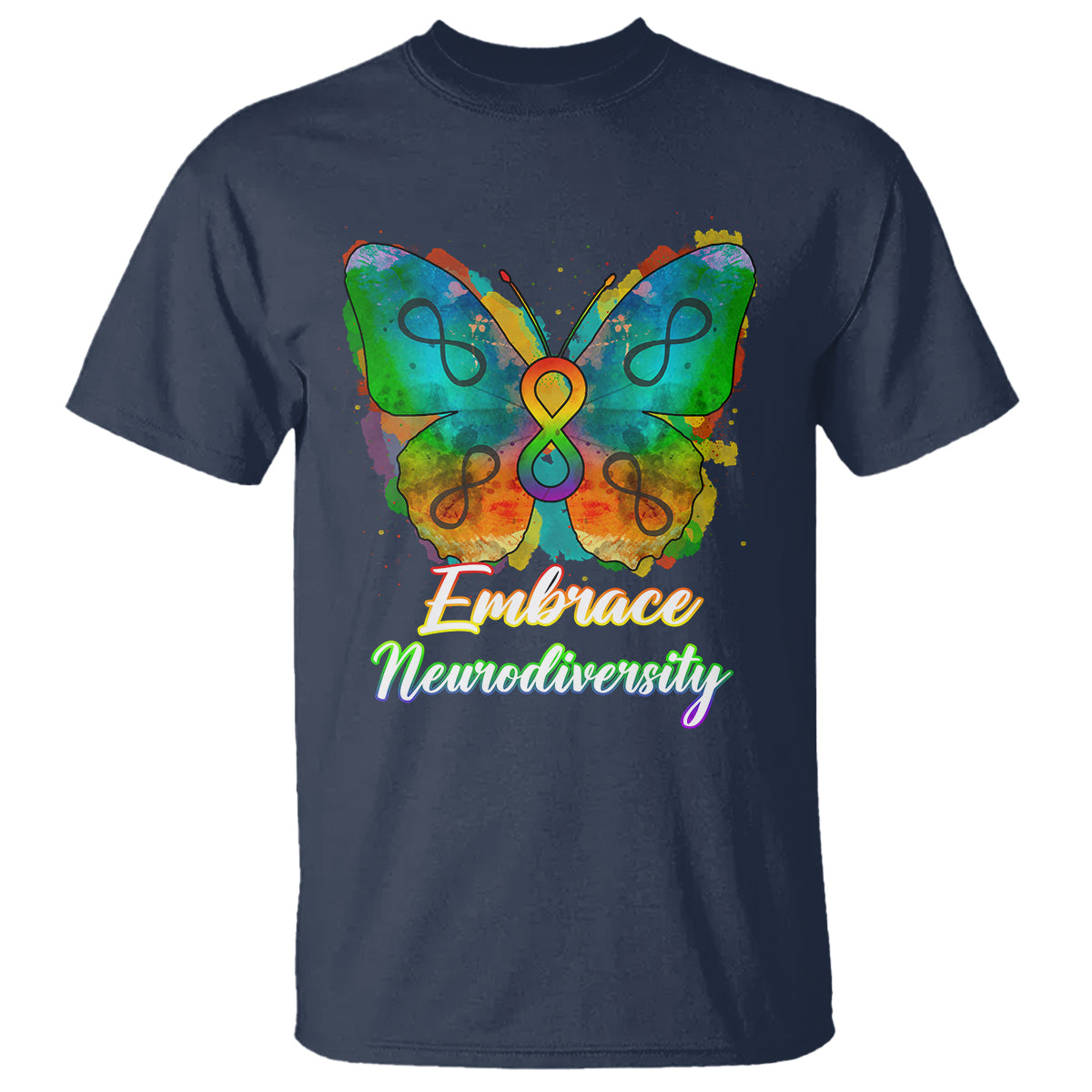 Autism Acceptance T Shirt Embrace Neurodiversity Rainbow Spectrum - Wonder Print Shop