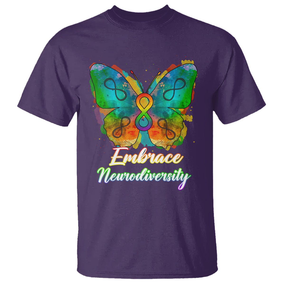 Autism Acceptance T Shirt Embrace Neurodiversity Rainbow Spectrum - Wonder Print Shop