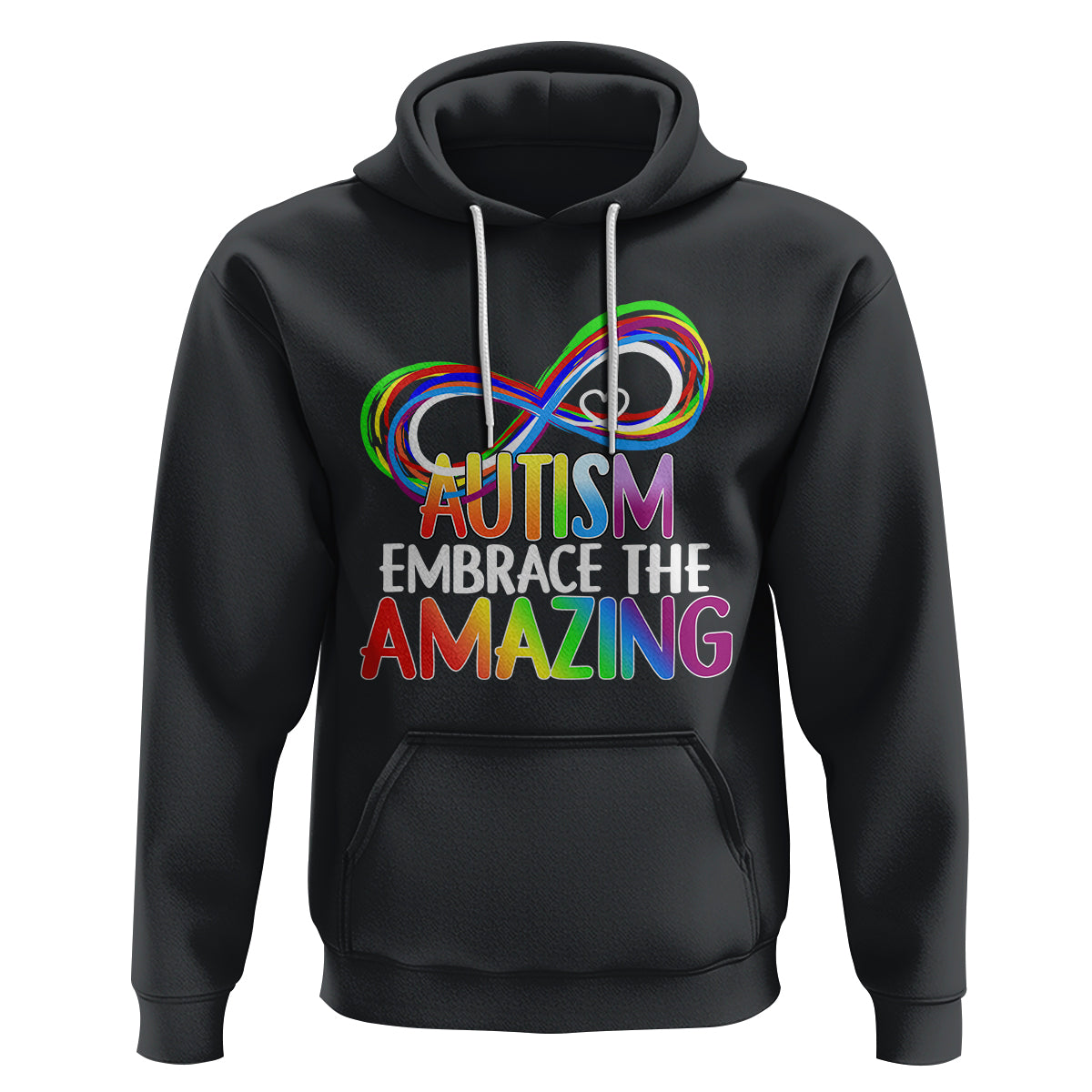 Autism Acceptance Hoodie Embrace The Amazing Spectrum Rainbow Infinity Symbol - Wonder Print Shop
