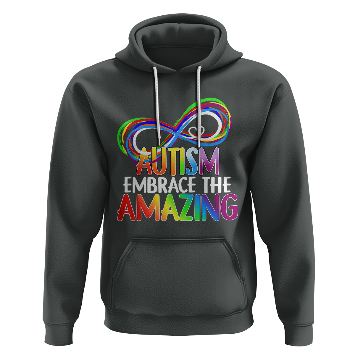 Autism Acceptance Hoodie Embrace The Amazing Spectrum Rainbow Infinity Symbol - Wonder Print Shop