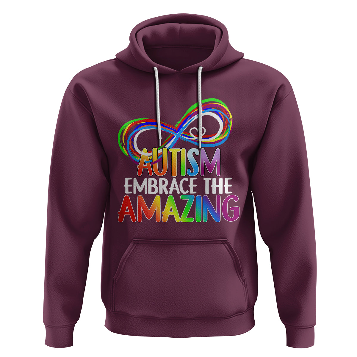 Autism Acceptance Hoodie Embrace The Amazing Spectrum Rainbow Infinity Symbol - Wonder Print Shop
