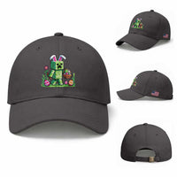 Pixel Easter Bunny Gamer Parody Graphic Baseball Cap Funny Block Style Rabbit with Eggs Basket Gaming Humor Gift