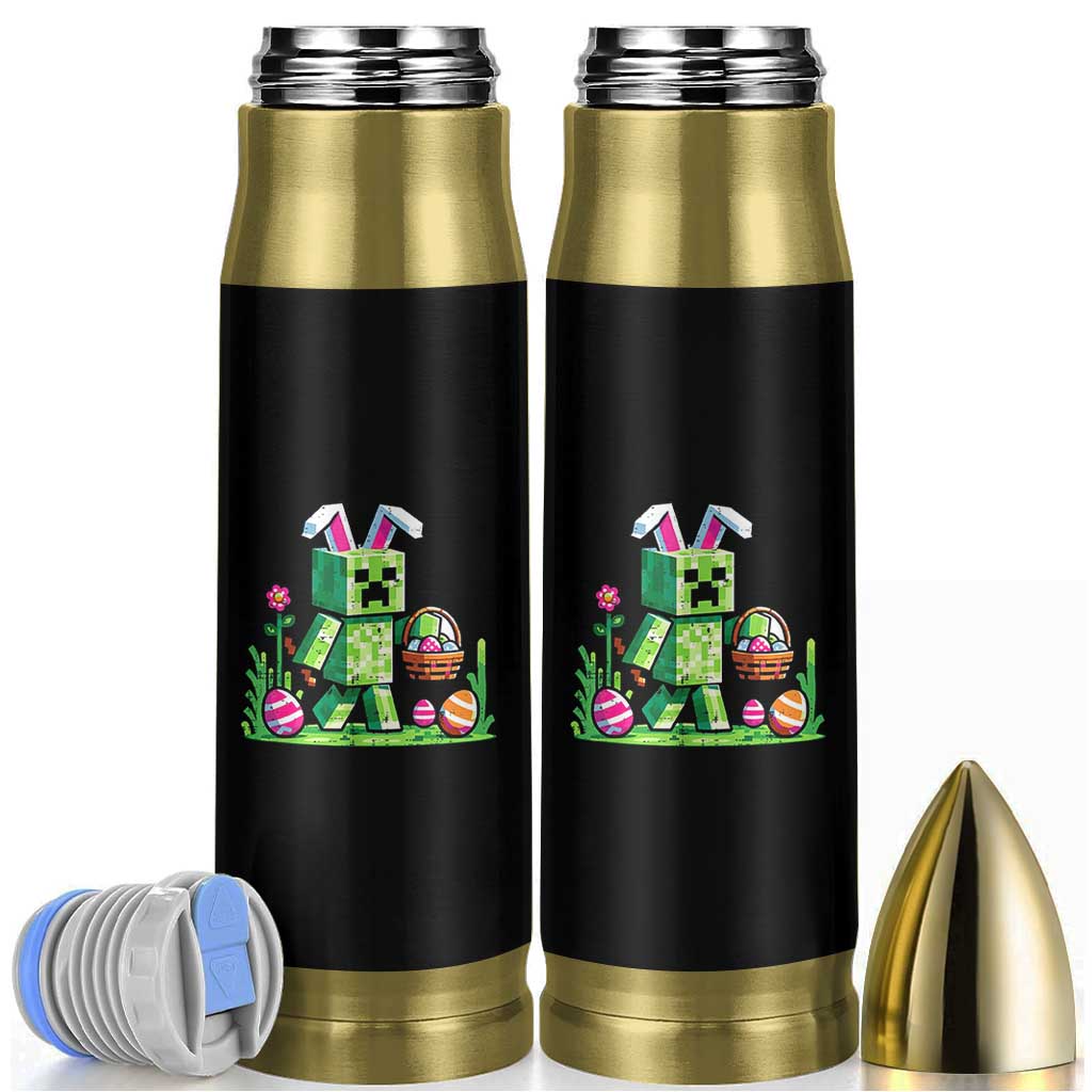 Pixel Easter Bunny Gamer Parody Graphic Bullet Tumbler Funny Block Style Rabbit with Eggs Basket Gaming Humor Gift