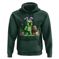Pixel Easter Bunny Gamer Parody Graphic Hoodie Funny Block Style Rabbit with Eggs Basket Gaming Humor Gift