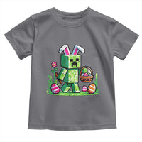 Pixel Easter Bunny Gamer Parody Graphic Toddler T Shirt Funny Block Style Rabbit with Eggs Basket Gaming Humor Gift
