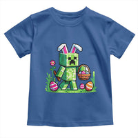 Pixel Easter Bunny Gamer Parody Graphic Toddler T Shirt Funny Block Style Rabbit with Eggs Basket Gaming Humor Gift