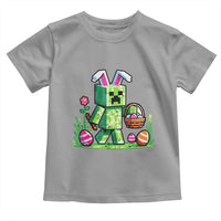 Pixel Easter Bunny Gamer Parody Graphic Toddler T Shirt Funny Block Style Rabbit with Eggs Basket Gaming Humor Gift