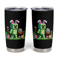Pixel Easter Bunny Gamer Parody Graphic Tumbler Cup Funny Block Style Rabbit with Eggs Basket Gaming Humor Gift