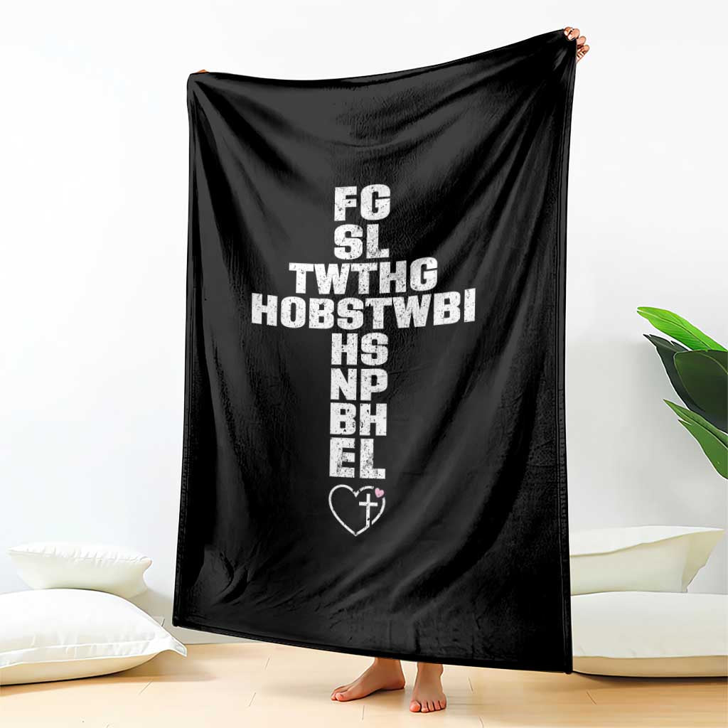 For God So Loved The World John 3 16 Acronym Christian Cross Throw Blanket Faith Statement Inspirational Religious Gift