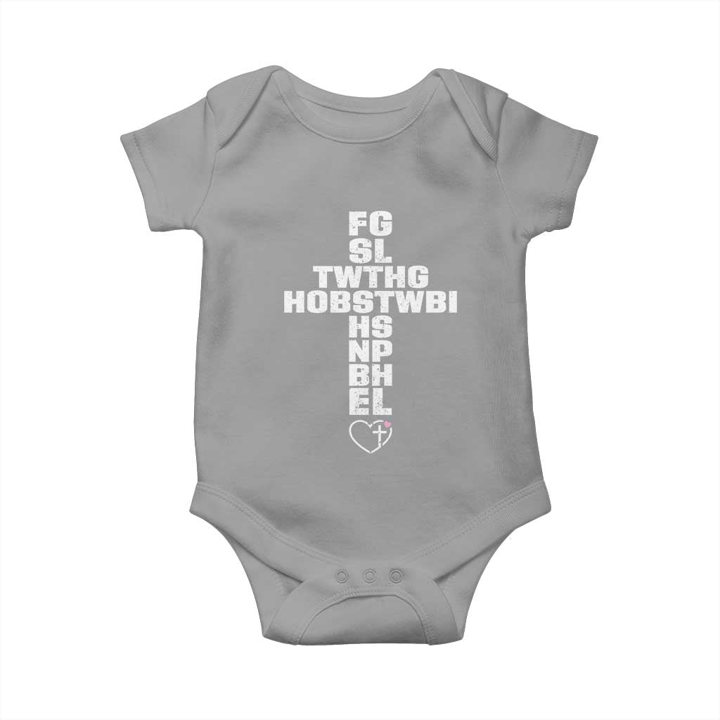 For God So Loved The World John 3 16 Acronym Christian Cross Baby Onesie Faith Statement Inspirational Religious Gift