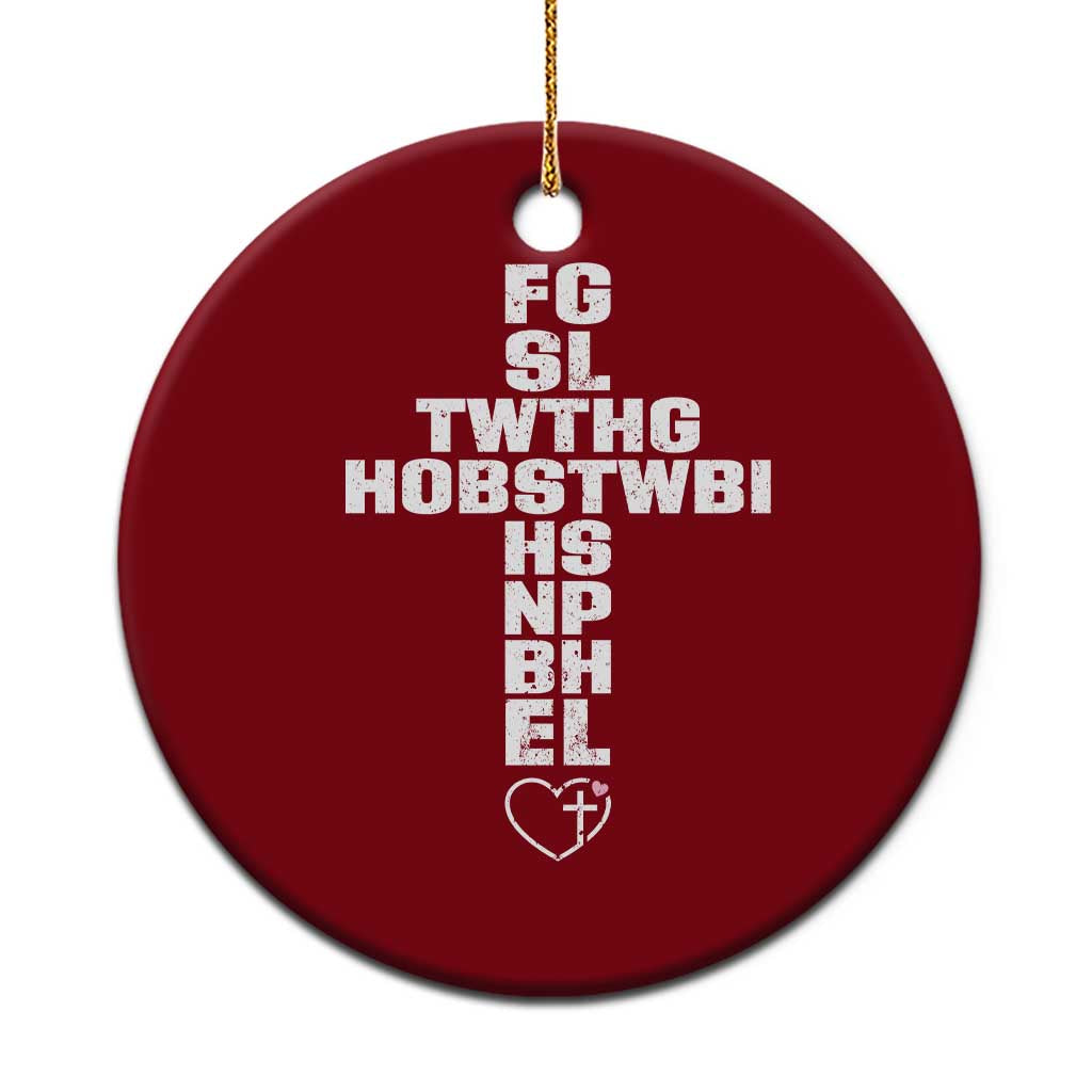 For God So Loved The World John 3 16 Acronym Christian Cross Ceramic Ornament Faith Statement Inspirational Religious Gift