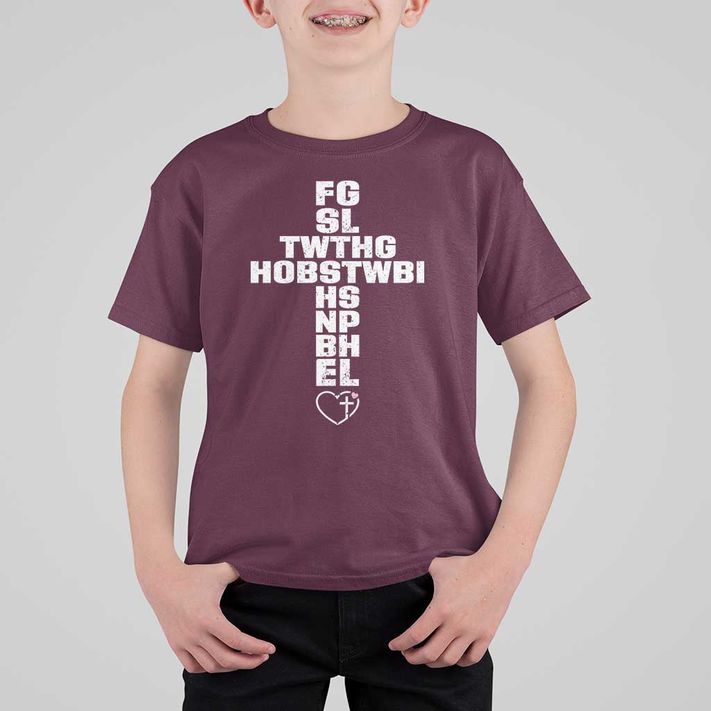 For God So Loved The World John 3 16 Acronym Christian Cross T Shirt For Kid Faith Statement Inspirational Religious Gift