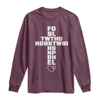 For God So Loved The World John 3 16 Acronym Christian Cross Long Sleeve Shirt Faith Statement Inspirational Religious Gift