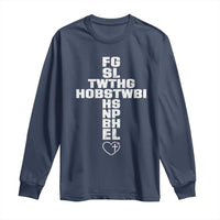 For God So Loved The World John 3 16 Acronym Christian Cross Long Sleeve Shirt Faith Statement Inspirational Religious Gift