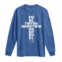 For God So Loved The World John 3 16 Acronym Christian Cross Long Sleeve Shirt Faith Statement Inspirational Religious Gift