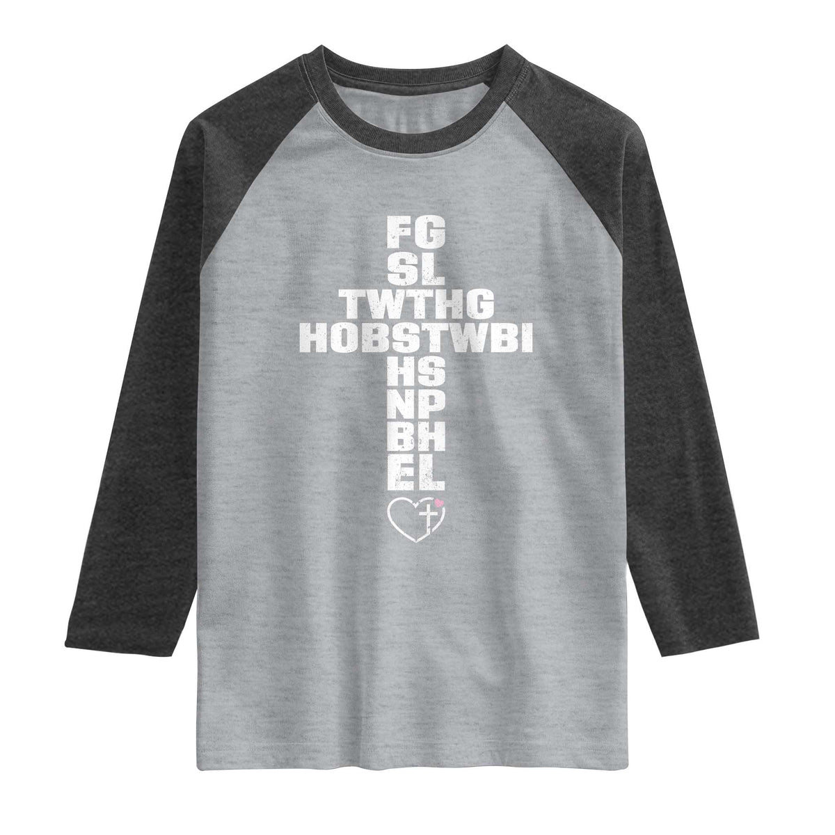 For God So Loved The World John 3 16 Acronym Christian Cross Raglan Shirt Faith Statement Inspirational Religious Gift