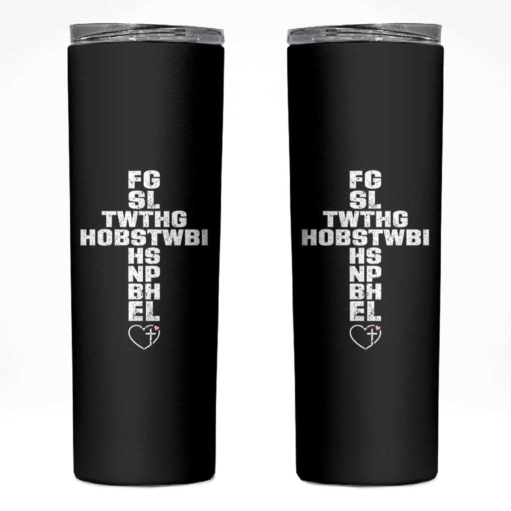 For God So Loved The World John 3 16 Acronym Christian Cross Skinny Tumbler Faith Statement Inspirational Religious Gift