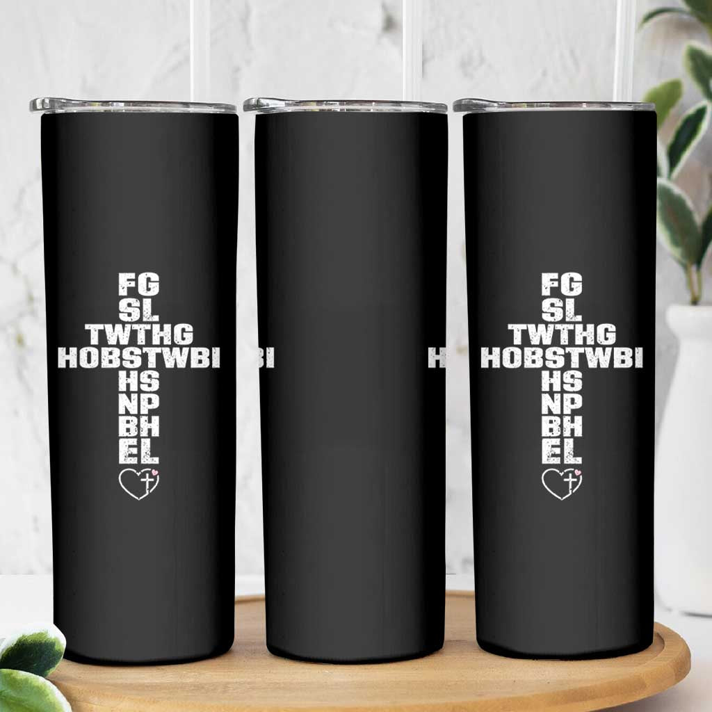 For God So Loved The World John 3 16 Acronym Christian Cross Skinny Tumbler Faith Statement Inspirational Religious Gift
