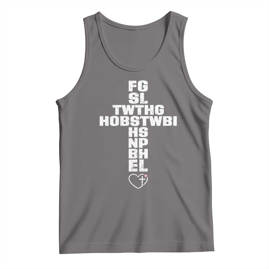 For God So Loved The World John 3 16 Acronym Christian Cross Tank Top Faith Statement Inspirational Religious Gift
