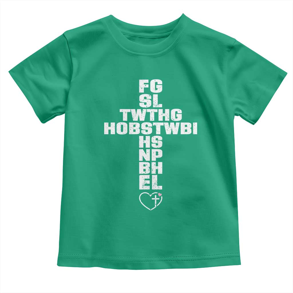 For God So Loved The World John 3 16 Acronym Christian Cross Toddler T Shirt Faith Statement Inspirational Religious Gift