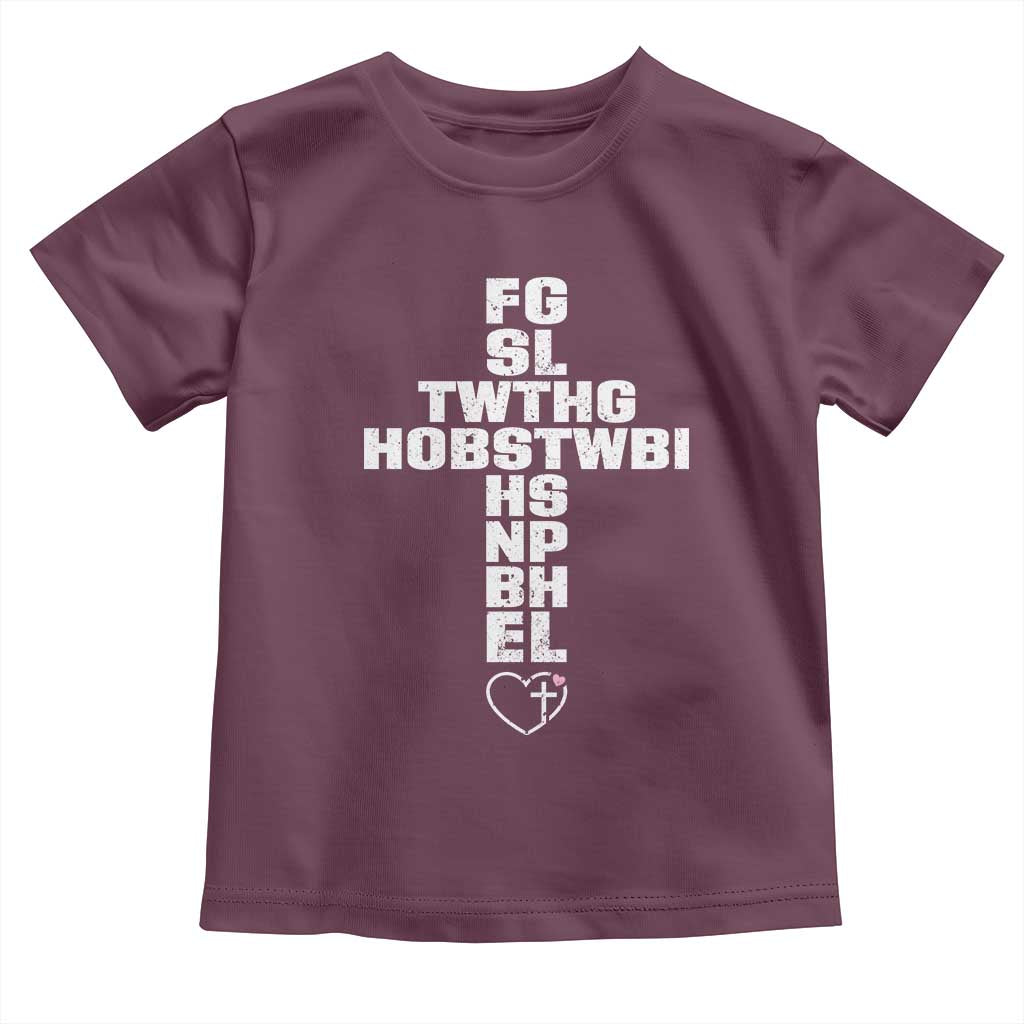 For God So Loved The World John 3 16 Acronym Christian Cross Toddler T Shirt Faith Statement Inspirational Religious Gift