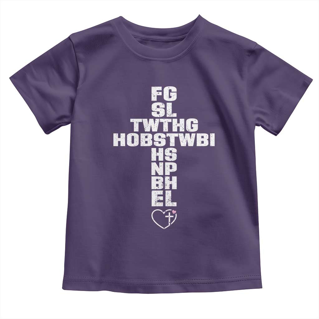 For God So Loved The World John 3 16 Acronym Christian Cross Toddler T Shirt Faith Statement Inspirational Religious Gift