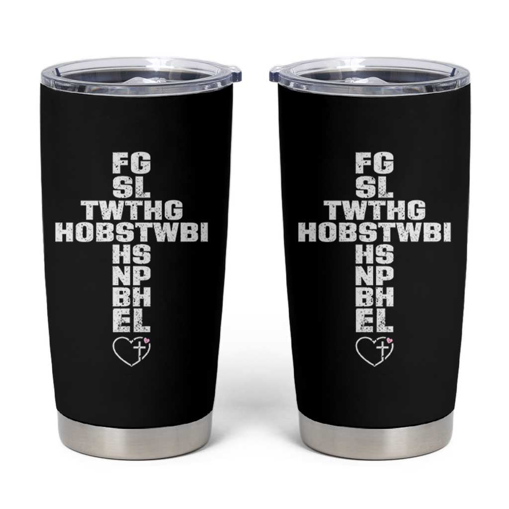 For God So Loved The World John 3 16 Acronym Christian Cross Tumbler Cup Faith Statement Inspirational Religious Gift