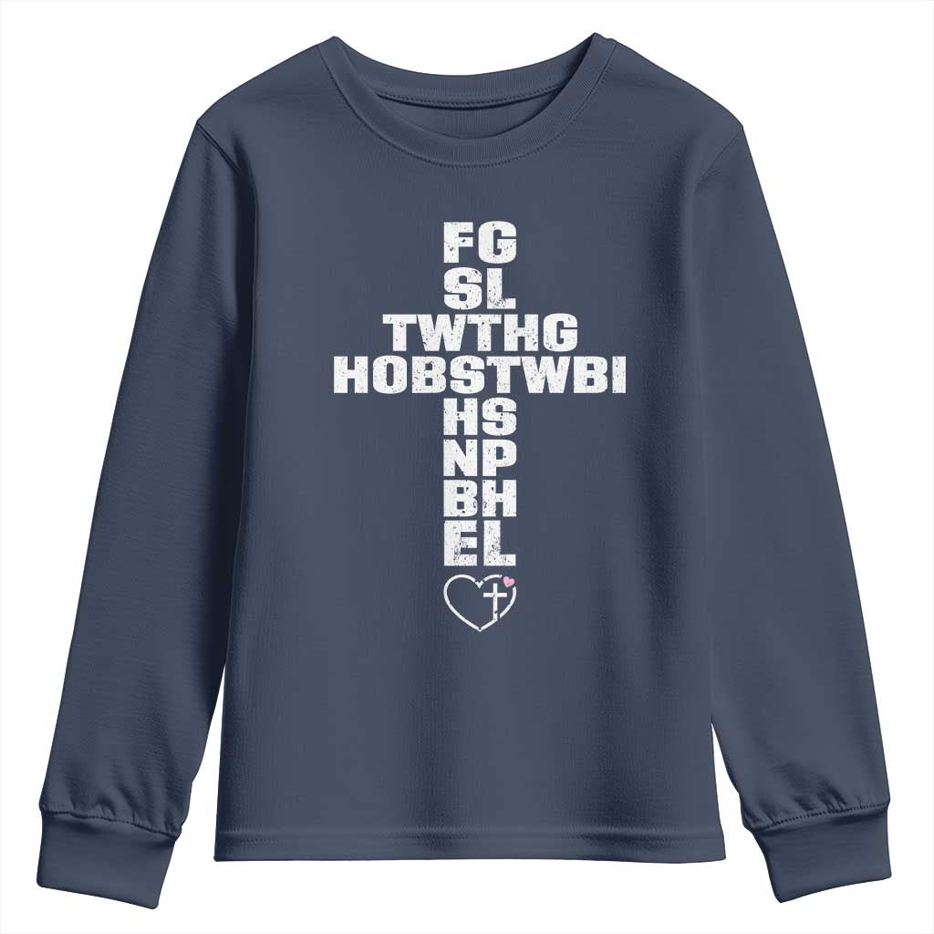 For God So Loved The World John 3 16 Acronym Christian Cross Youth Sweatshirt Faith Statement Inspirational Religious Gift
