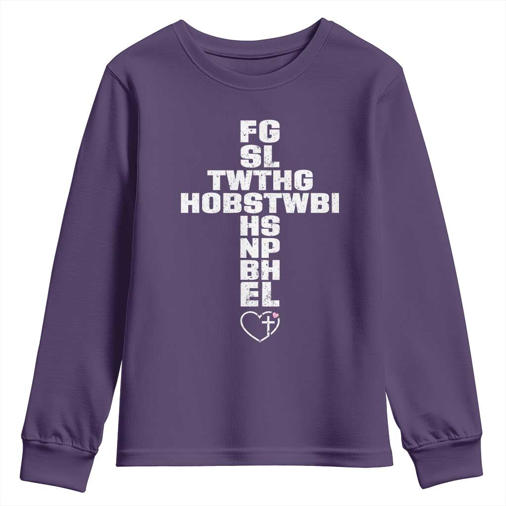 For God So Loved The World John 3 16 Acronym Christian Cross Youth Sweatshirt Faith Statement Inspirational Religious Gift