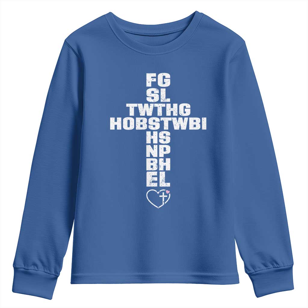 For God So Loved The World John 3 16 Acronym Christian Cross Youth Sweatshirt Faith Statement Inspirational Religious Gift